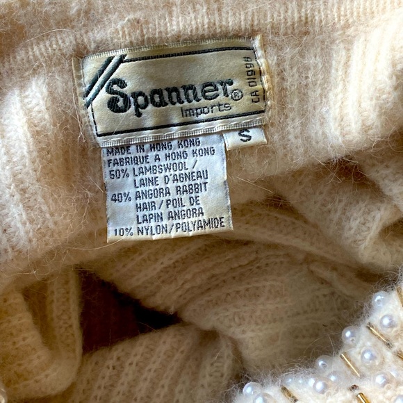 🐑🐇Amazing vintage Spanner Angora and Lambswool beaded sweater. - Picture 5 of 5